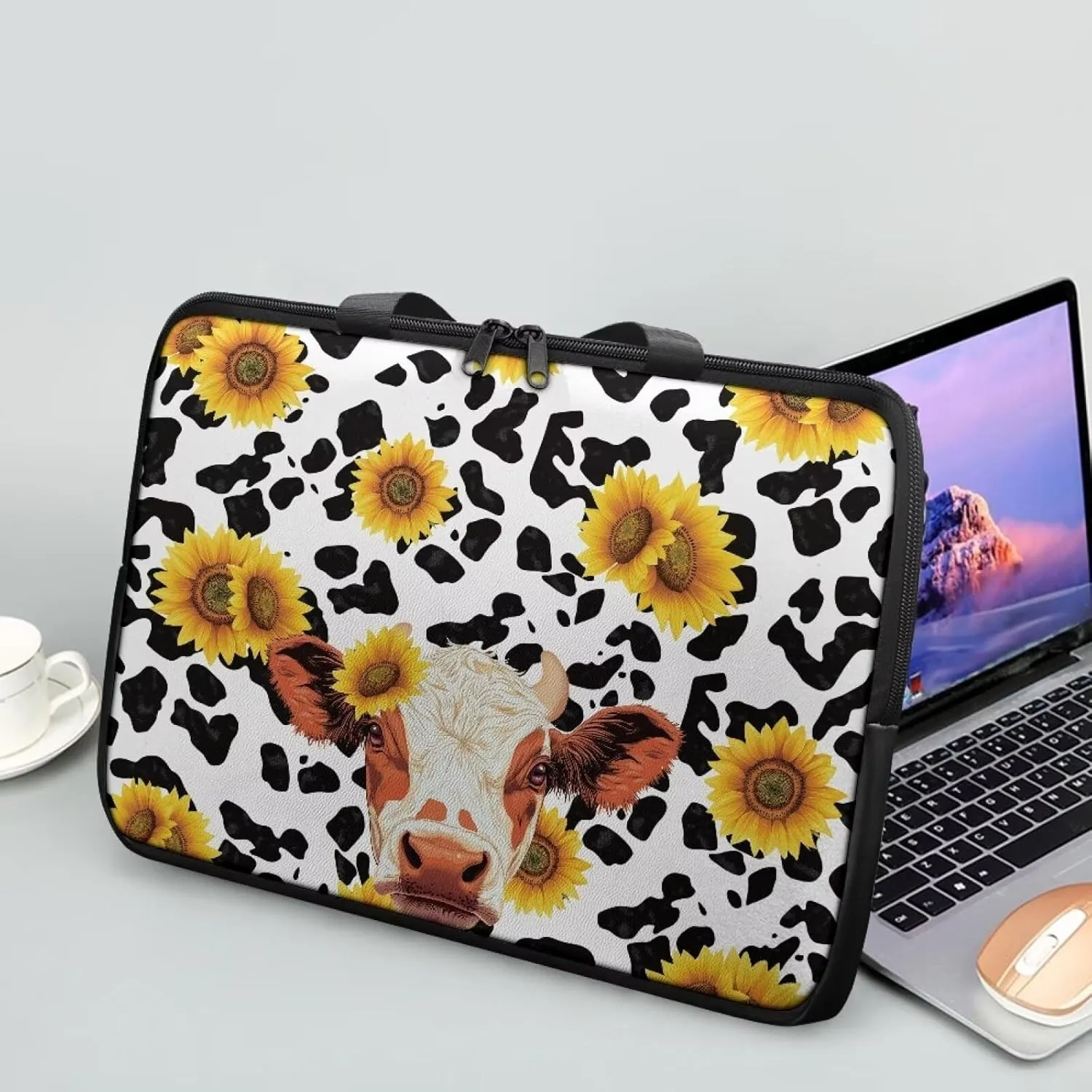 Laptop Bag for Women Men 10-17 Inch Waterproof Pu Leather Laptop Briefcase Handbag Portable Work Computer Tote Bag