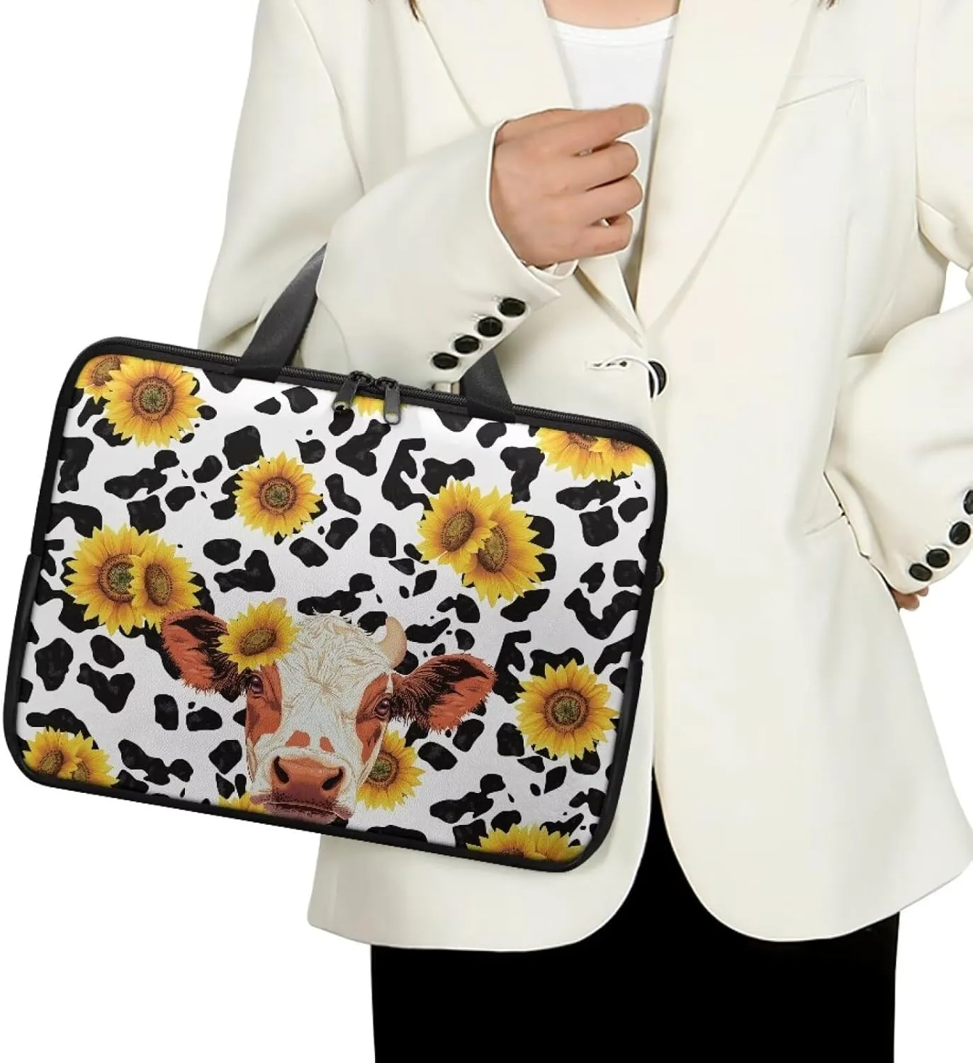 Laptop Bag for Women Men 10-17 Inch Waterproof Pu Leather Laptop Briefcase Handbag Portable Work Computer Tote Bag
