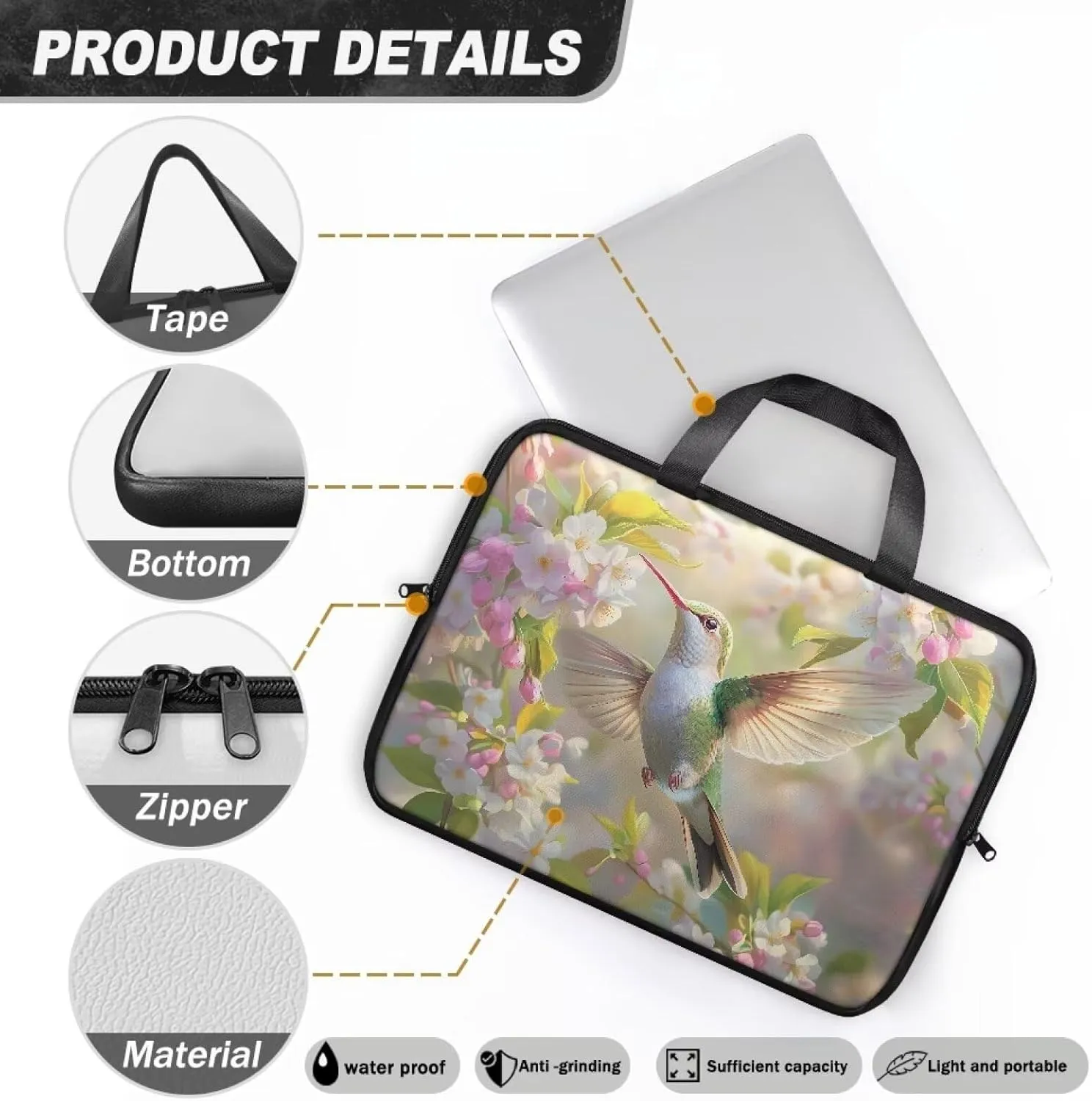 Laptop Bag for Women Men 10-17 Inch Waterproof Pu Leather Laptop Briefcase Handbag Portable Work Computer Tote Bag