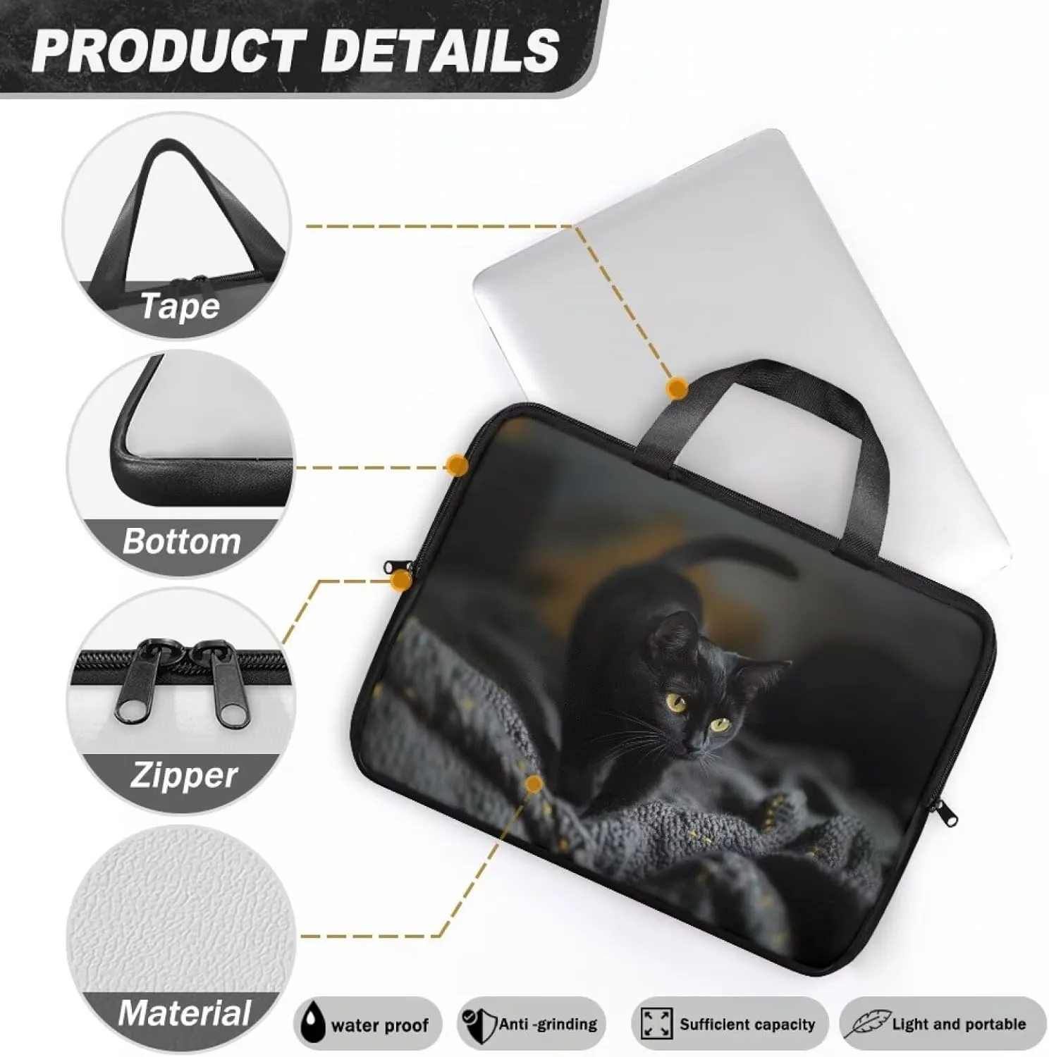 Laptop Bag for Women Men 10-17 Inch Waterproof Pu Leather Laptop Briefcase Handbag Portable Work Computer Tote Bag