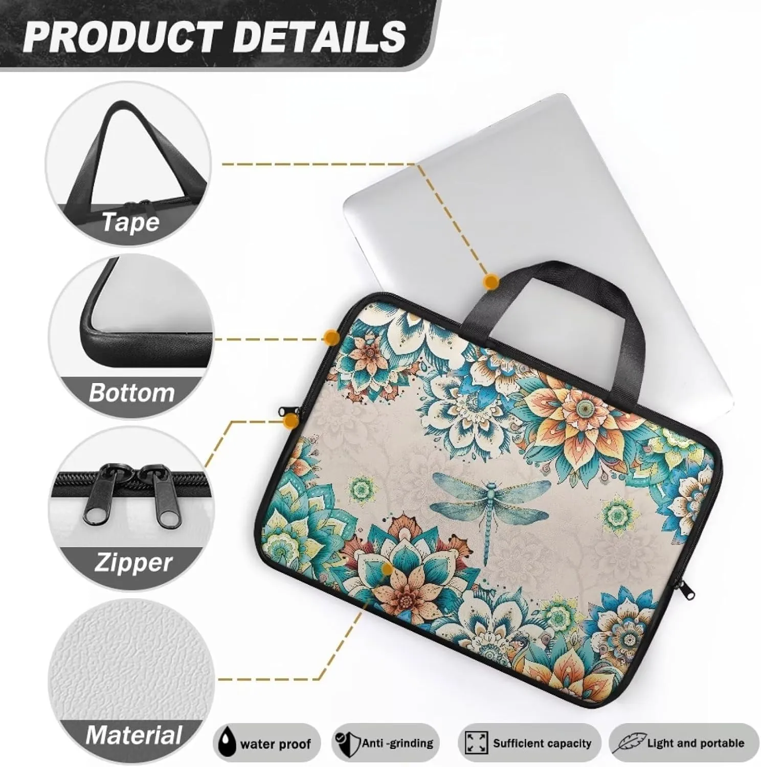 Laptop Bag for Women Men 10-17 Inch Waterproof Pu Leather Laptop Briefcase Handbag Portable Work Computer Tote Bag