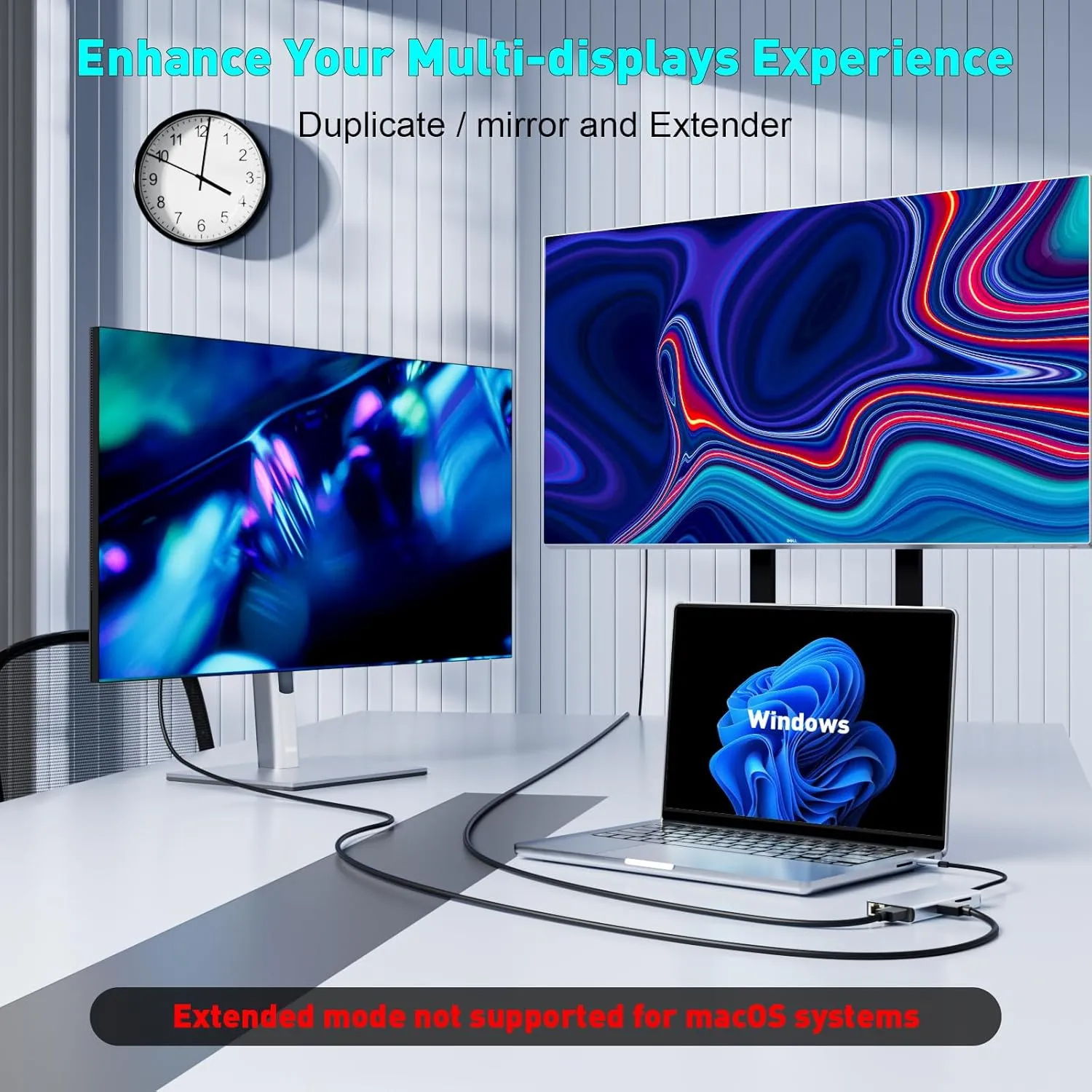 Laptop Docking Station Dual Monitor | 9 in 1 USB C Hub Multiport Adapter with Dual HDMI Ports,1000Mbps LAN, 100W PD, 3 USB, SD Card Reader, USBC Dock for Dell/XPS/Lenovo/Surface/Yoga etc