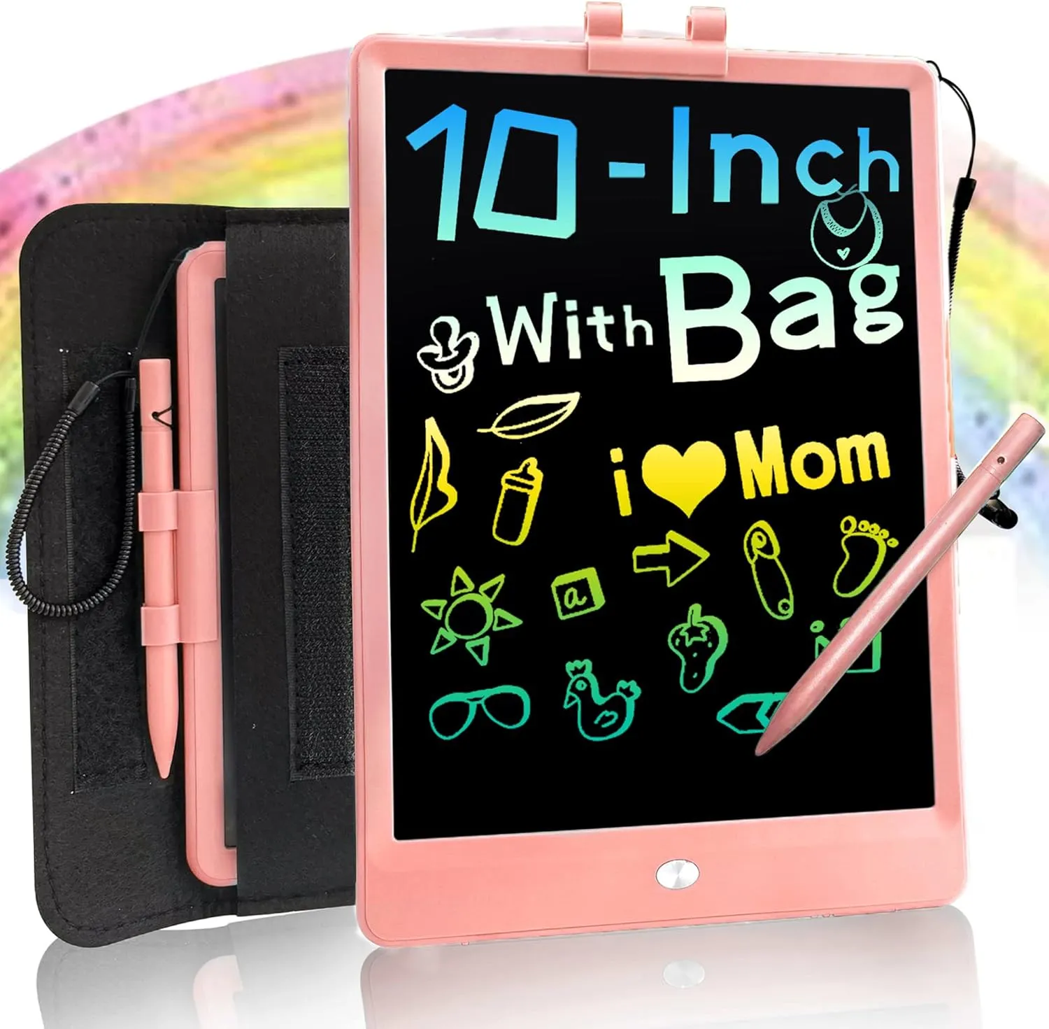 LCD Writing Tablet for Kids Doodle Board with Bag, Electronic Digital Colorful Screen Drawing Tablet, Etch a LEYAOYAO 10-Inch Drawing Pad Sketch Pads, Toy - Gift for 3-6 Years Old Girls Boys