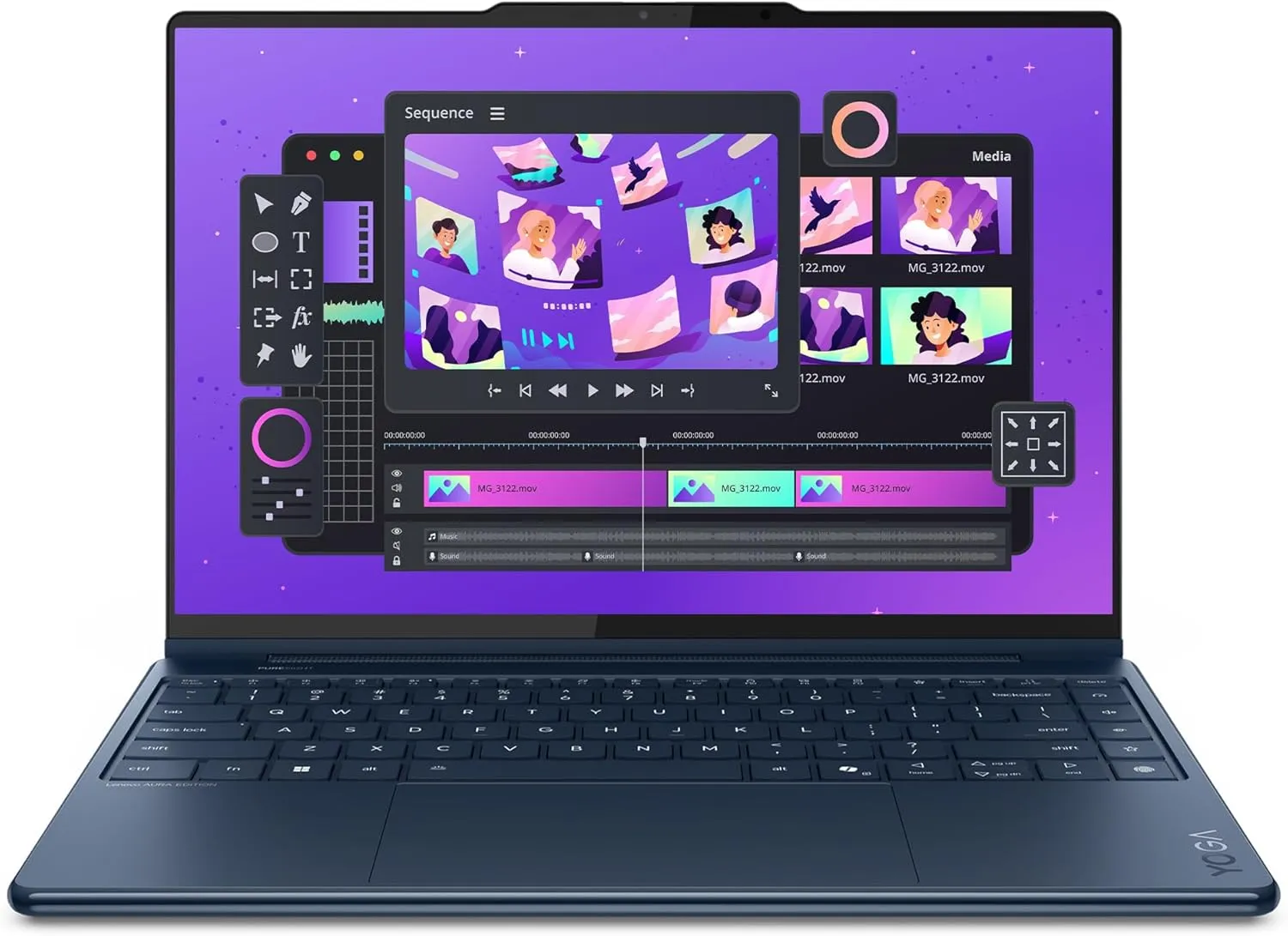 LENOVO Yoga 9i 2-in-1 Copilot  Laptop, Intel Ultra 7-258V, 32 GB LPDDR5x RAM, 2 TB PCIe SSD, 14" 3K (2880x1800) OLED Touchscreen Display, Intel Arc Graphics, Backlit Keyboard, W11 Pro, Cosmic Blue