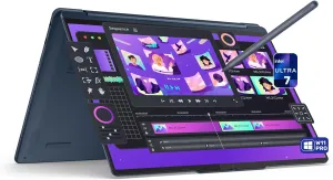 LENOVO Yoga 9i 2-in-1 Copilot  Laptop, Intel Ultra 7-258V, 32 GB LPDDR5x RAM, 2 TB PCIe SSD, 14" 3K (2880x1800) OLED Touchscreen Display, Intel Arc Graphics, Backlit Keyboard, W11 Pro, Cosmic Blue