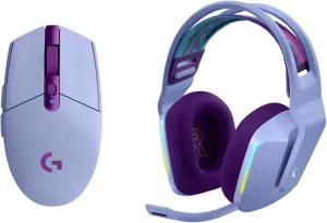 Logitech G305 Lightspeed Wireless Gaming Mouse   G733 Lightspeed Wireless Gaming Headset Bundle - Lilac