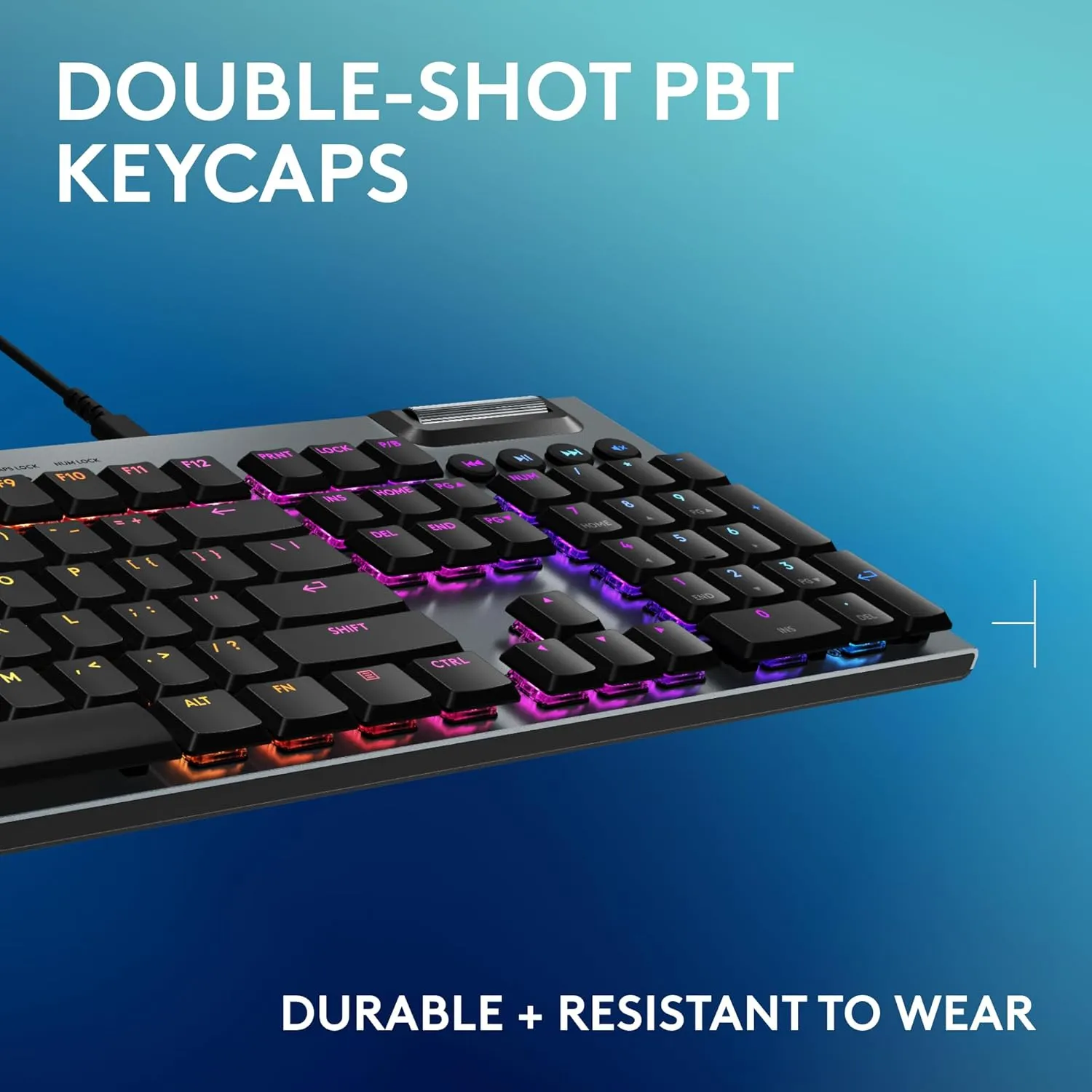 Logitech G915 X Wired Mechanical Gaming Keyboard, Double-Shot PBT Keycaps, Fully Programmable Keys, RGB Backlit Mac/PC Gaming Keyboards, Aluminum Finish, GL Tactile Switches, Black