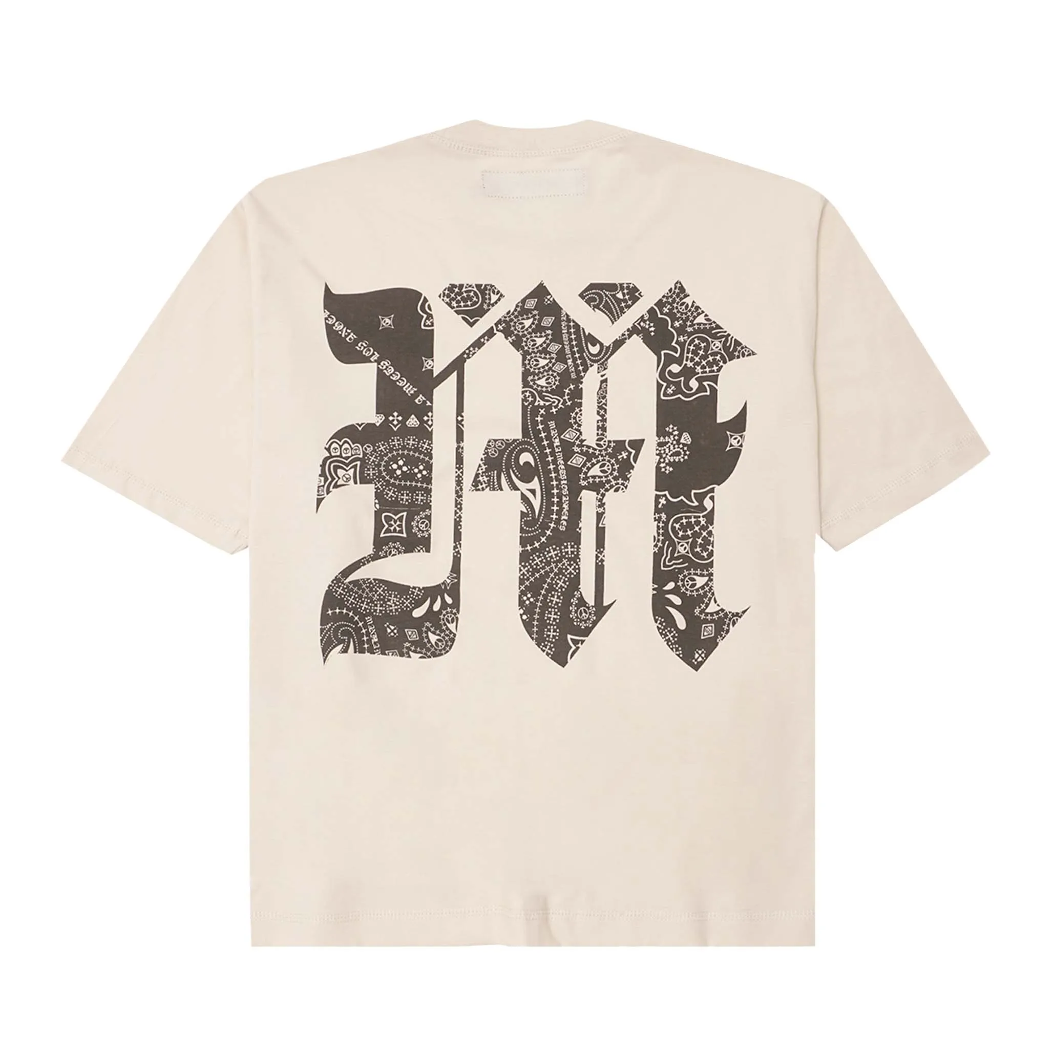 M'$ PAISLEY PATCHWORK MILITIA MOCK NECK TEE IN OAT
