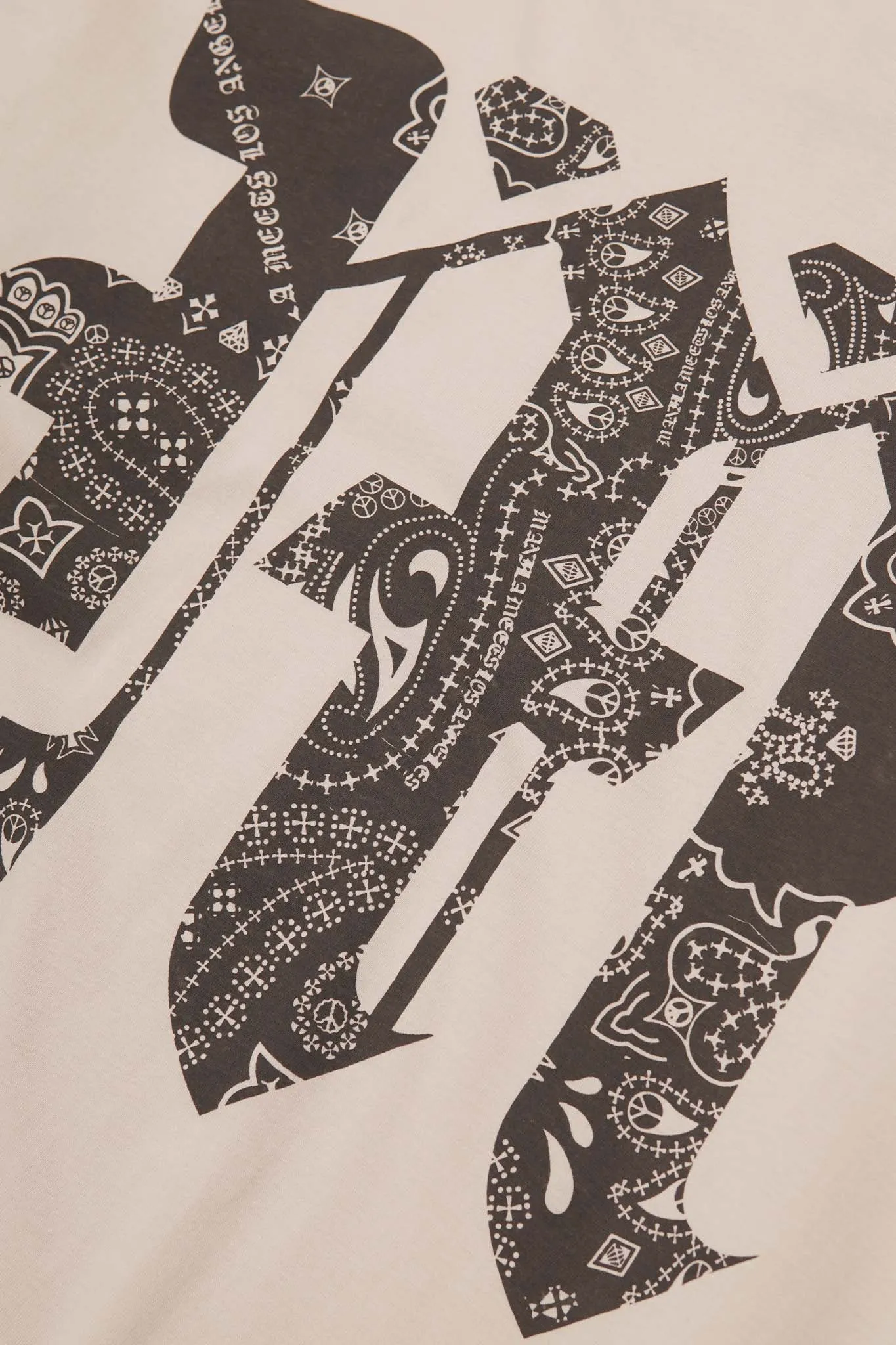 M'$ PAISLEY PATCHWORK MILITIA MOCK NECK TEE IN OAT
