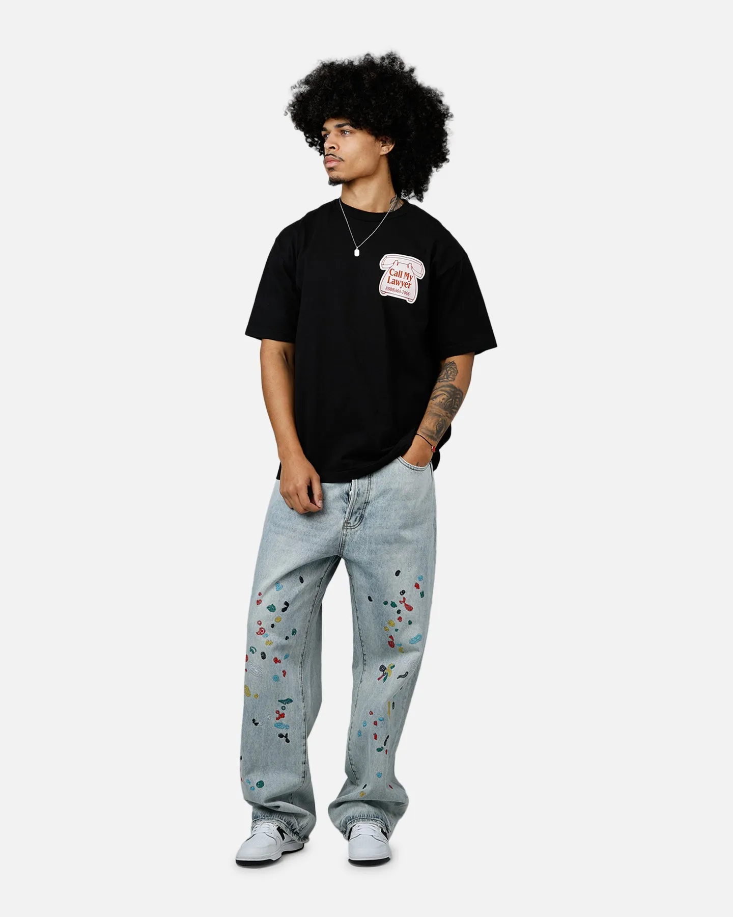 Market Call My Lawyer Magnet T-Shirt Washed Black