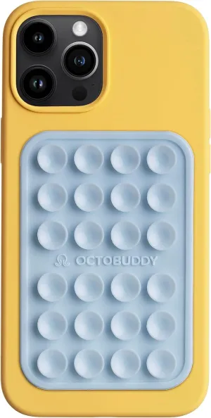 MAX Silicone Suction Phone Case Adhesive Mount - Hands-Free, Strong Grip Holder for Selfies and Videos - Durable, Easy to Use - iPhone and Android Compatible - 2.6 x 3.9, Baby Blue