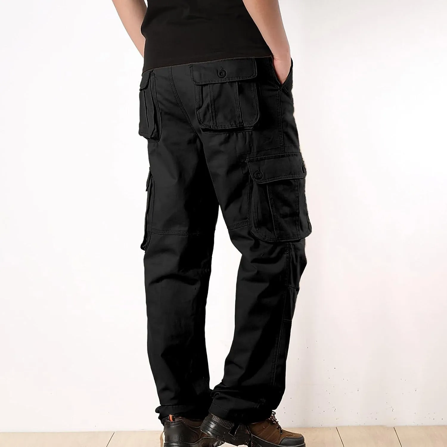 Mens Ankle Banded Pants Straight Leg Cargo Sweatpant Tactical Jogger Pant Man Young Mens Sweatpants Tech Pants