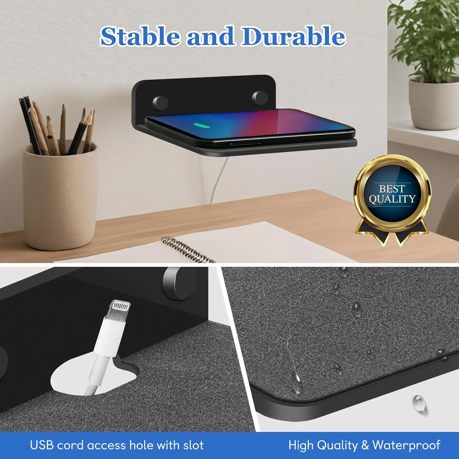 Metal Speaker Wall Mount - 4.25" Smart Device Holder for Google Nest Cam, Echo Dot, Small Speakers, Baby Monitor, Alexa (4.4lbs Capacity,2 Pack)