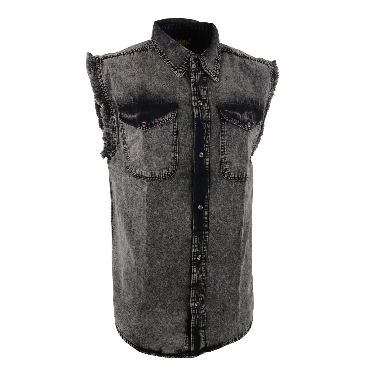 Milwaukee Leather MNG11683 Men’s Classic Beige/Black Button-Down Cut