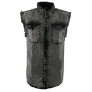 Milwaukee Leather MNG11683 Men’s Classic Beige/Black Button-Down Cut
