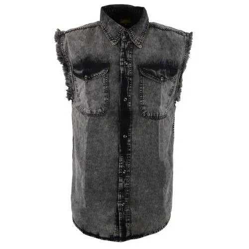 Milwaukee Leather MNG11683 Men’s Classic Beige/Black Button-Down Cut