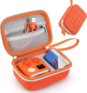 Mini Travel Case Compatible with Yoto Mini (2024 Edition) Audio Player, Hard Shell Portable Carrying Case Storage Bag for Kids Audiobook Player, Cards and Charging Cable Accessories (Orange)