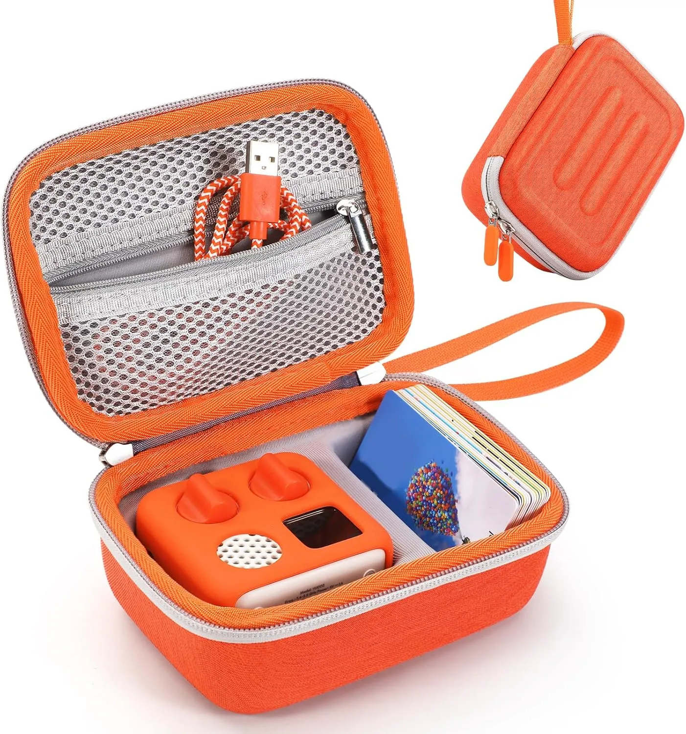 Mini Travel Case Compatible with Yoto Mini (2024 Edition) Audio Player, Hard Shell Portable Carrying Case Storage Bag for Kids Audiobook Player, Cards and Charging Cable Accessories (Orange)