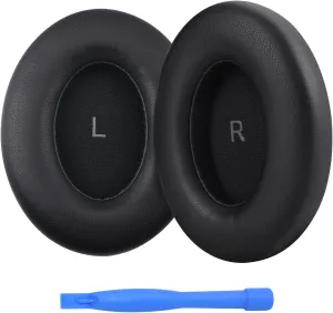 MMOBIEL Memory Foam & Protein PU Ear Pads for Sennheiser Momentum 4 Wireless Over-Ear Headphones - Noise Isolation - Black