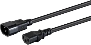 Monoprice Heavy Duty Extension Cord - IEC 60320 C20 to IEC 60320 C19, 20 Amp, 2500 Watt, 250 Volt, 12AWG, 3 Feet, Black
