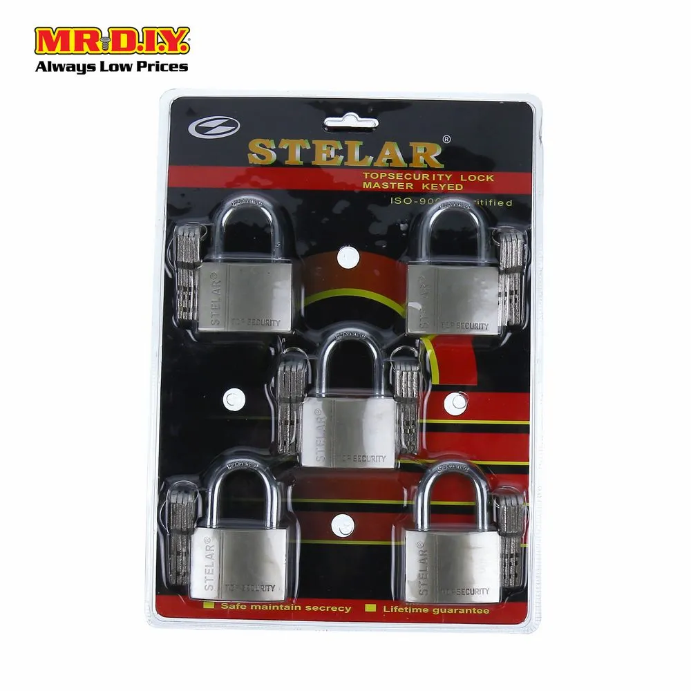 (MR.DIY) Stainless Steel Heavy-Duty Security Padlock Double Lock (50mm) (5pcs)