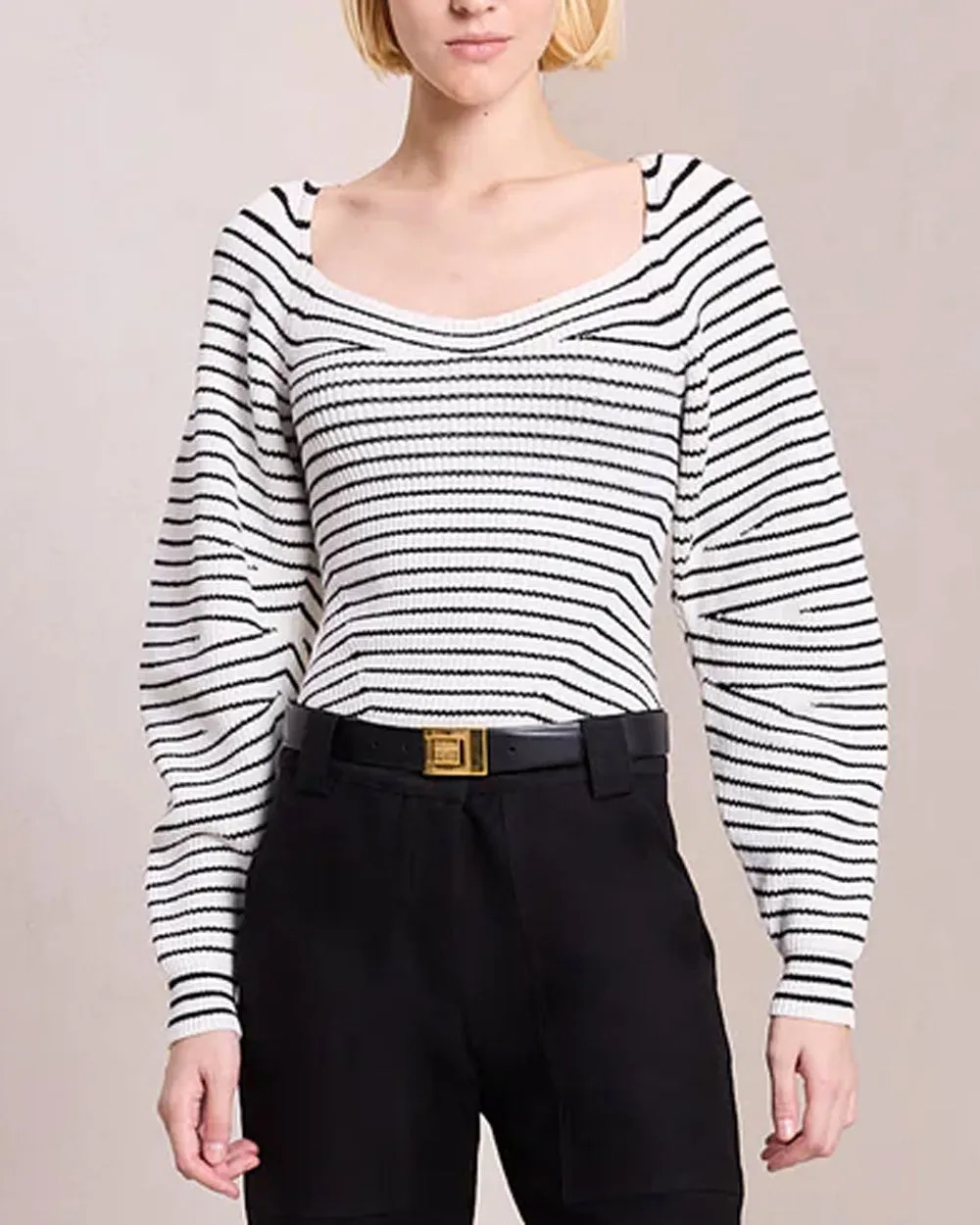 Natural Navy Stripe Maeve Sweater