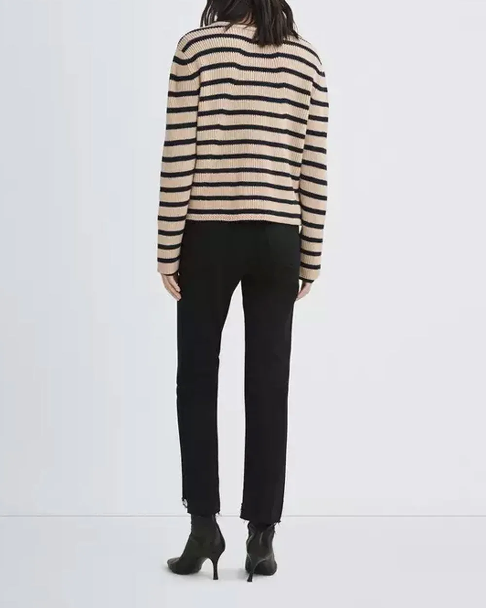 Navy and Oatmeal Nancy Wool Cardigan