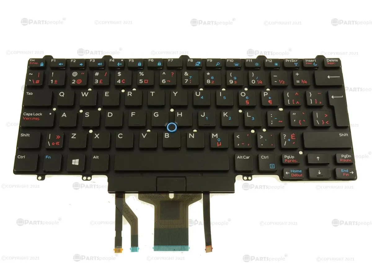 New French English Dell OEM Latitude 5490 7490 5495 Laptop Backlit Keyboard Dual Point WK5P4