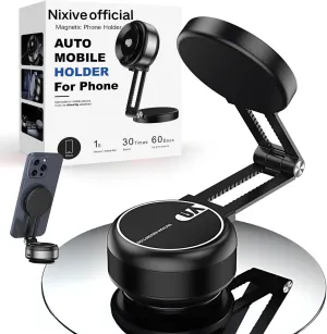 Nixiveofficial Magnetic Phone Holder,Nixie Phone Holder for Car, Foldable Portable Vacuum Magnetic Cell Phone Holder It adheres to Various Smooth Surfaces and Makes a Suitable Gift (Black)