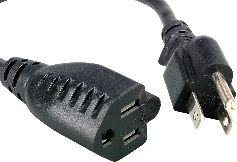 North American Power Cord Extension, NEMA 5-15P to NEMA 5-15R, 10', 16 AWG, 13A, 125V (ZWACPQA3-10)