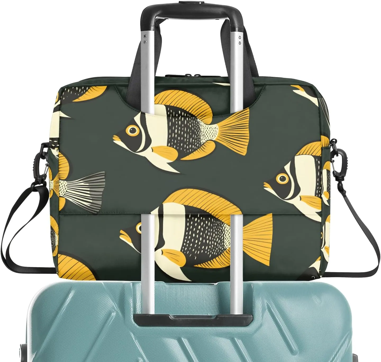 Ocean Fish Laptop Bag for 14 15 15.6 Inch, Waterproof Laptop Sleeve Case Computer Cover Carrying Bag Travel Work Briefcase Shoulder Bags