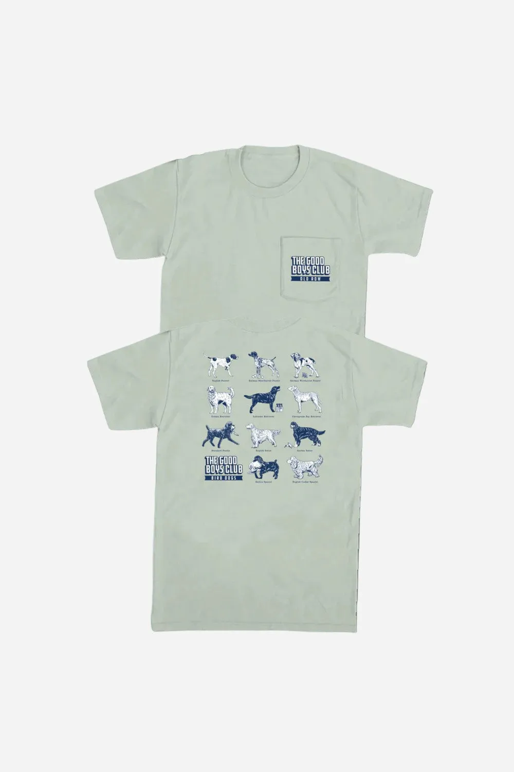 Old Row GBC Bird Dog Pocket Tee in Light Green