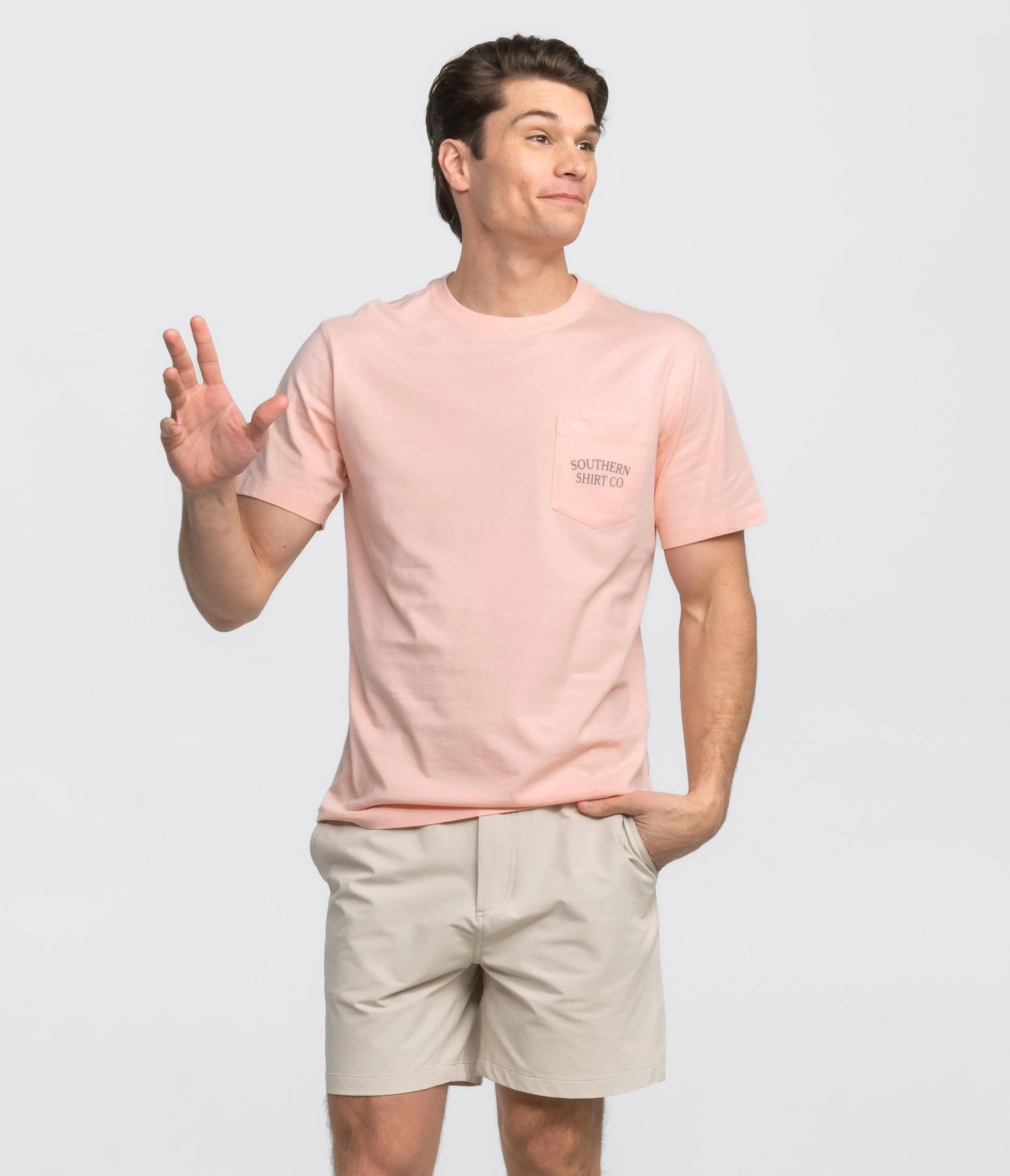 Outer Banks Tee SS - Peach Melba