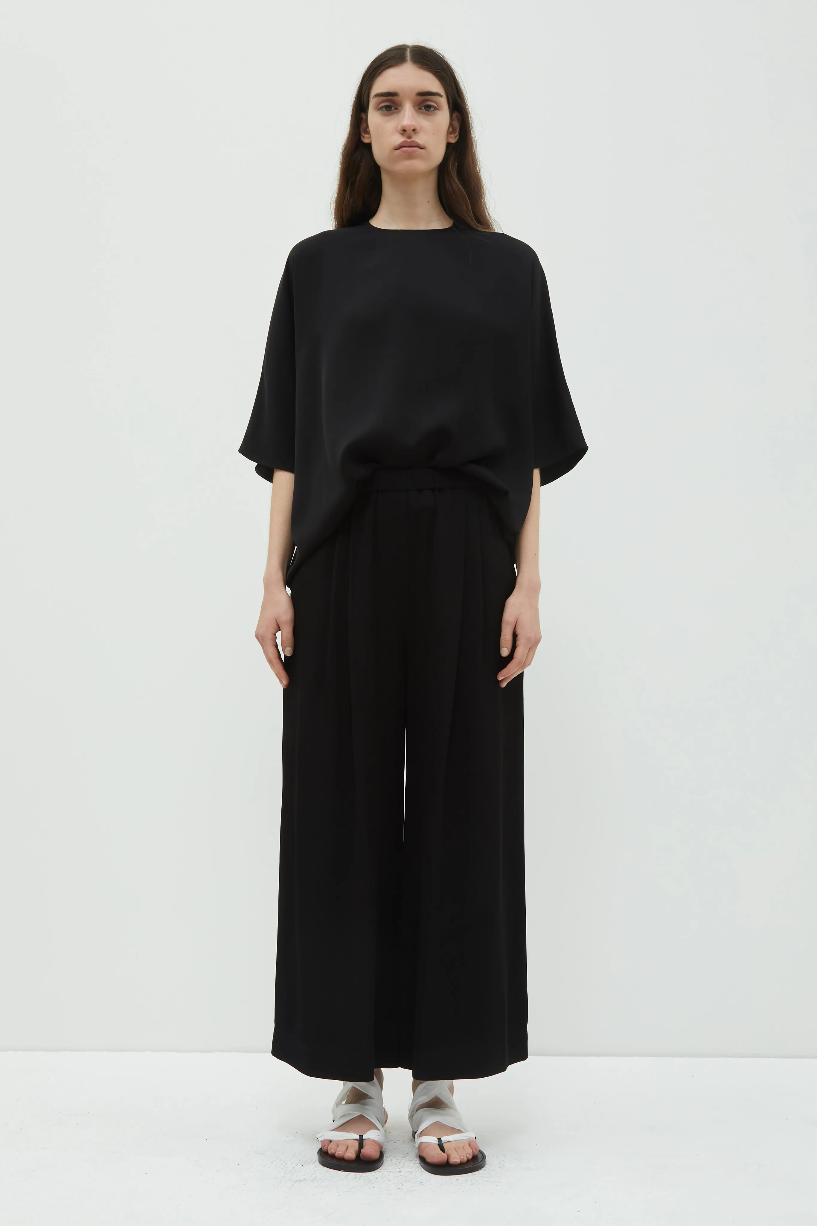 Pima Cropped Wide Leg Pants