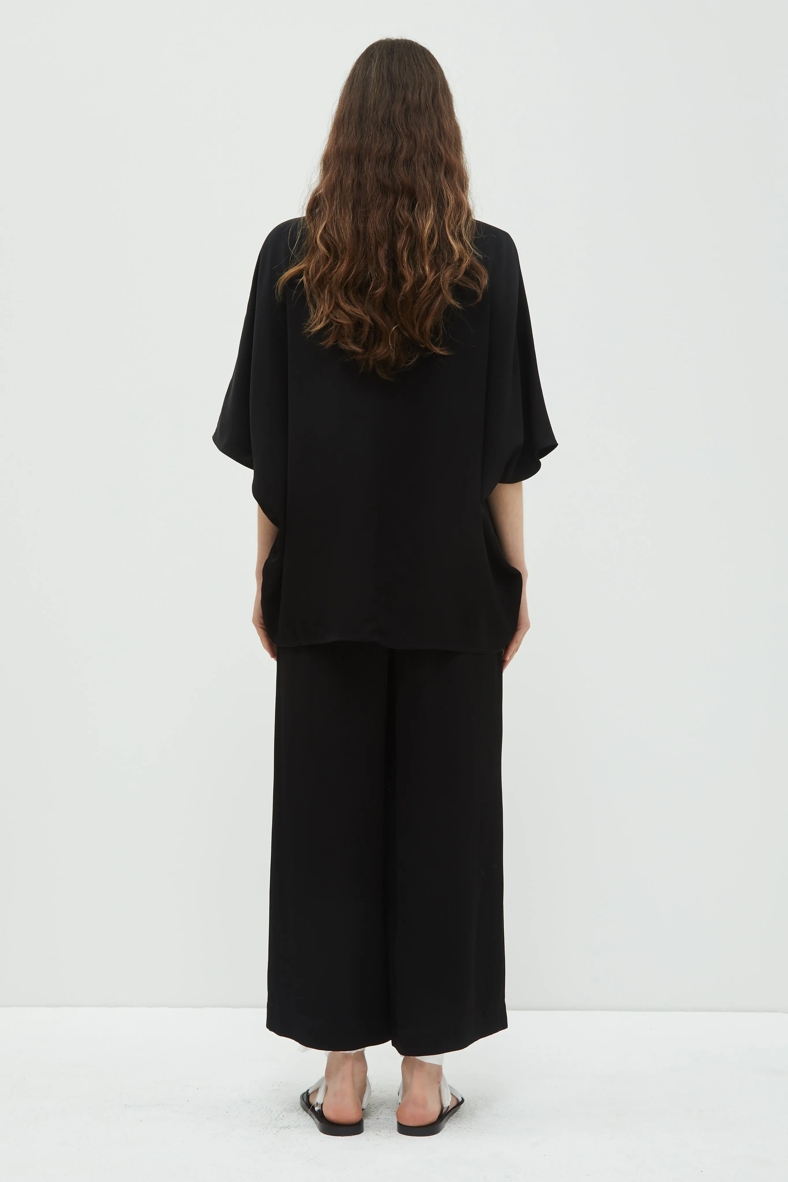 Pima Cropped Wide Leg Pants