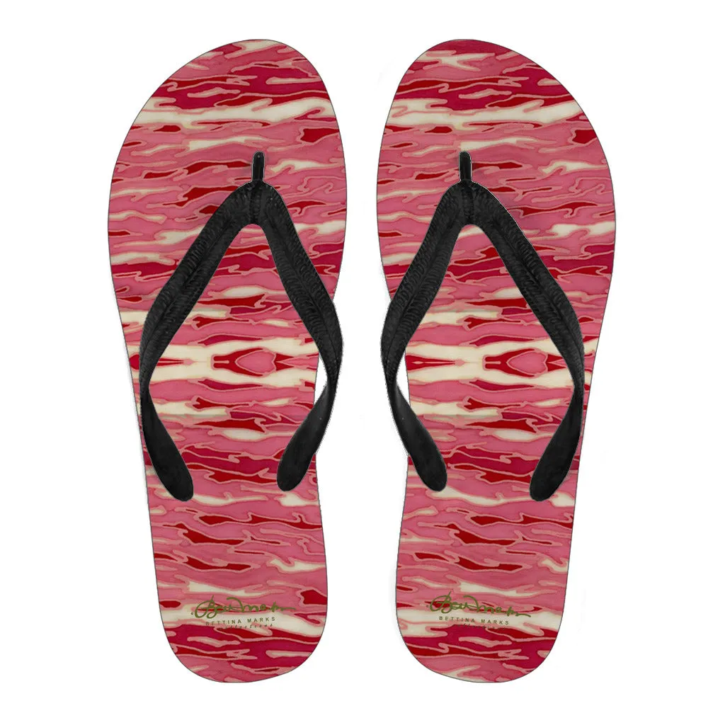 Pink Camouflage Lava Flip Flops