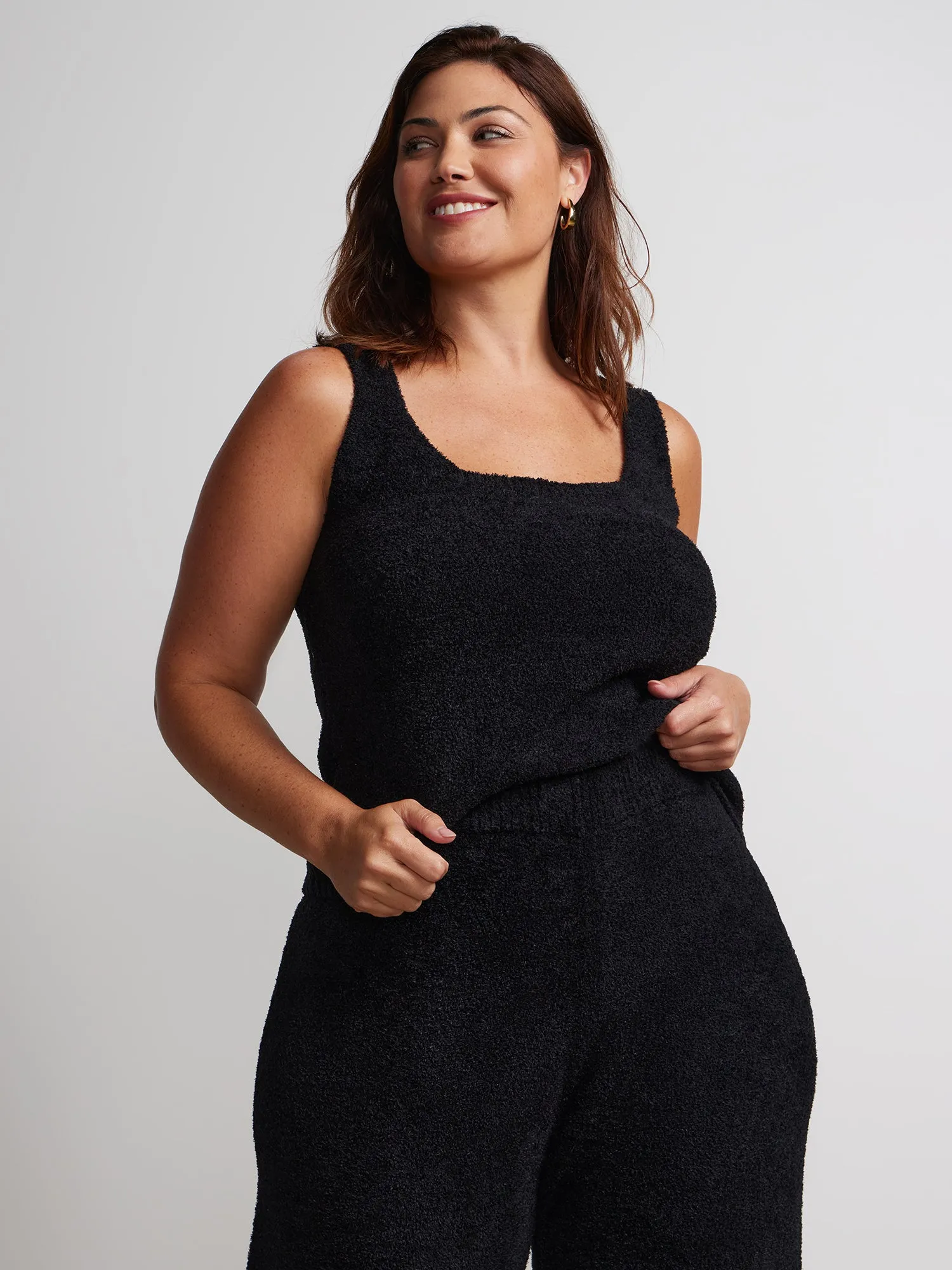 Plus Square Neck Teddy Top