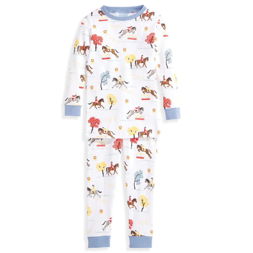 Printed Pima Jammies -- Bright Equestrian