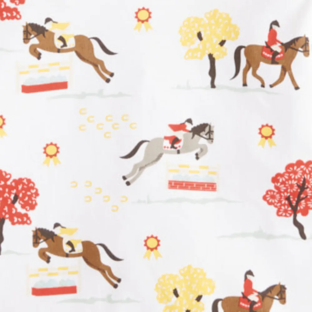 Printed Pima Jammies -- Bright Equestrian