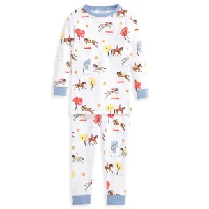 Printed Pima Jammies -- Bright Equestrian