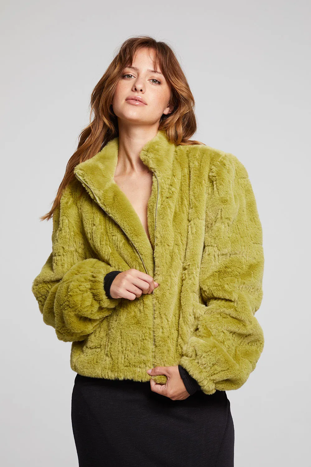 Puff Sleeve Green Olive Jacket