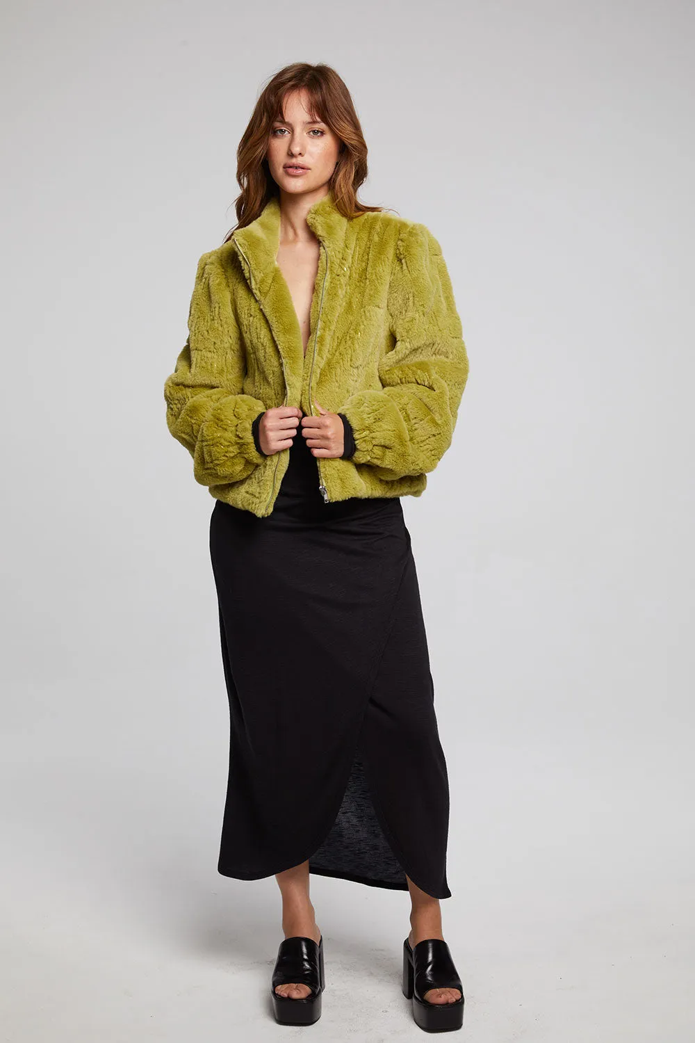 Puff Sleeve Green Olive Jacket