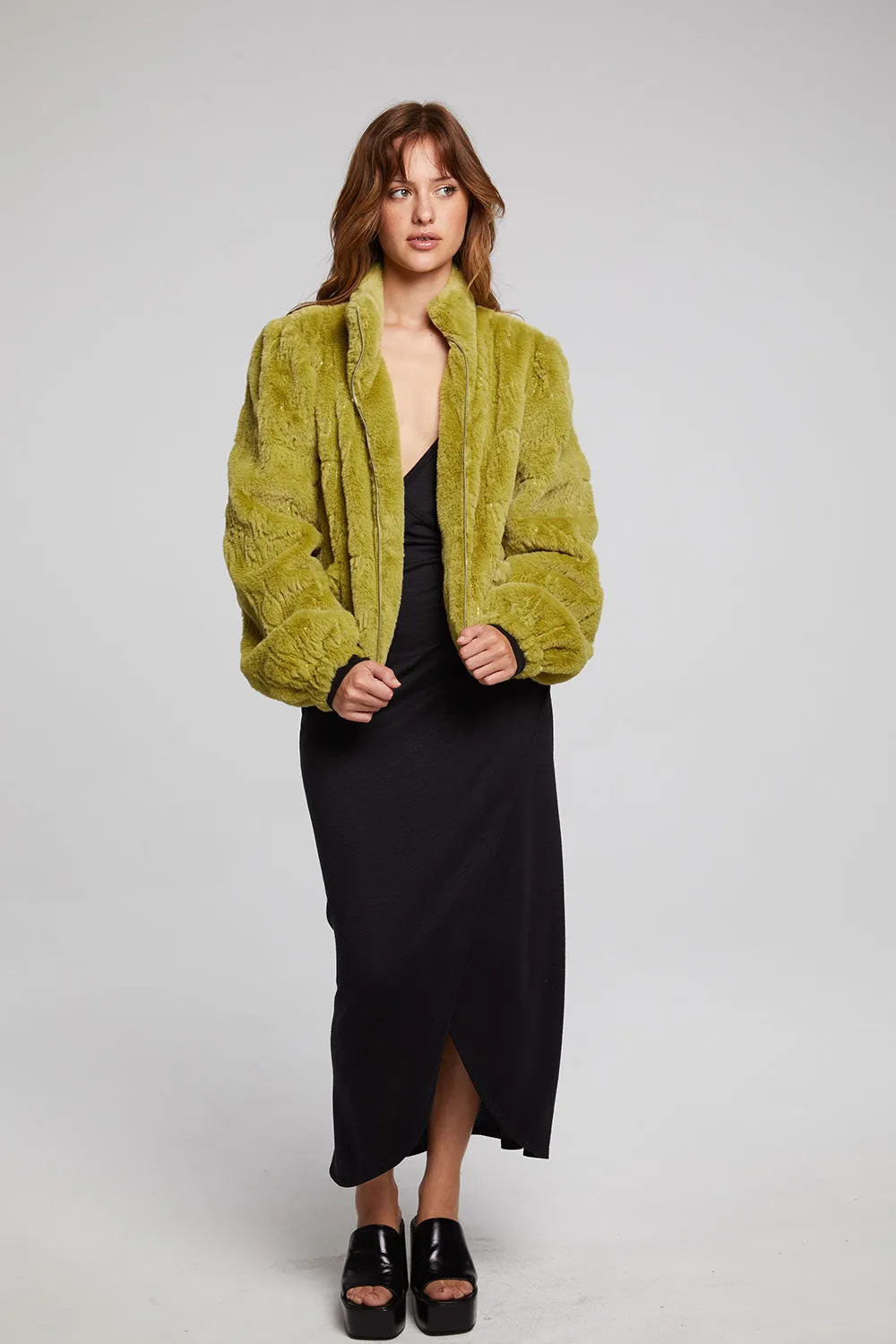 Puff Sleeve Green Olive Jacket