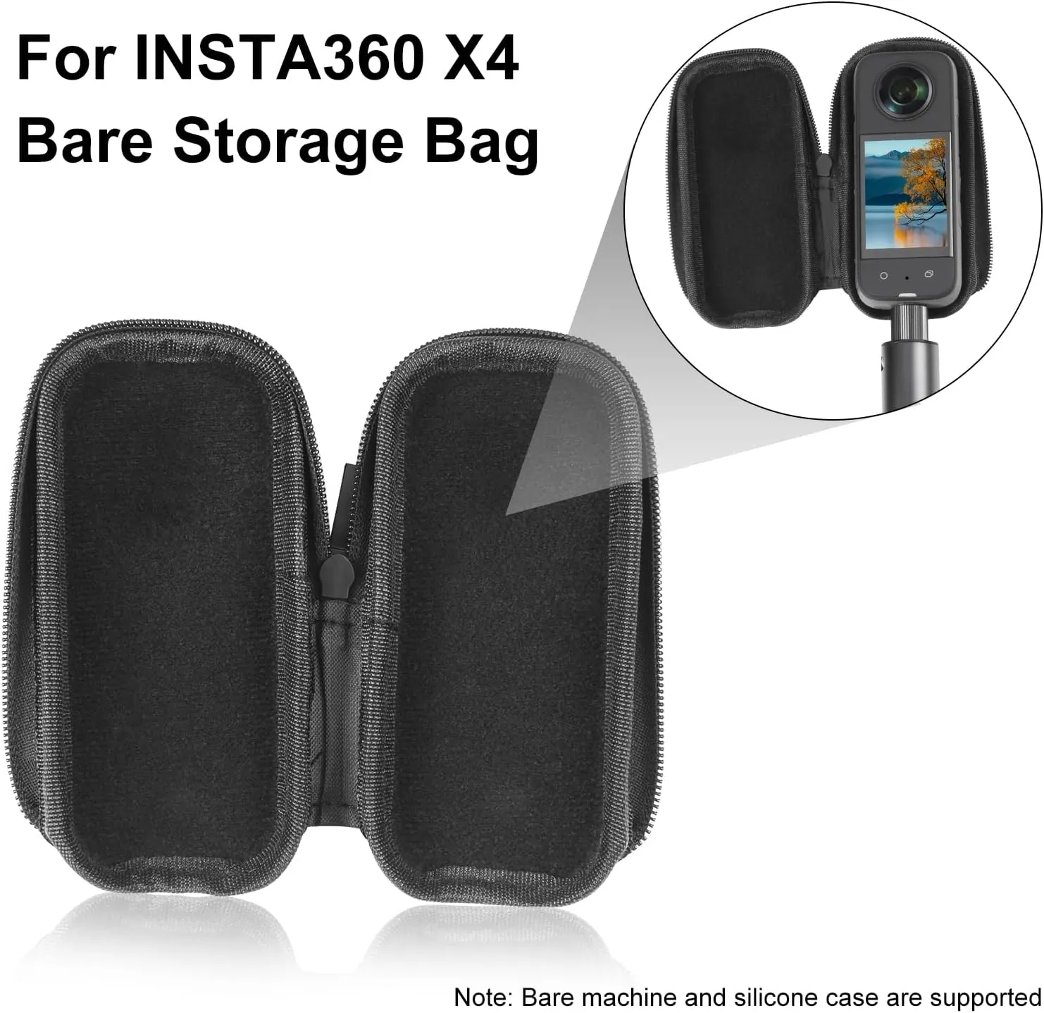 PULUZ Camera Carrying Case For Insta360 X4, Portable Storage Bag fits Selfie Stick & Tripod, Lens Case Protection Travel Storage Bag with Zipper Design for Insta360 X4 Accessories