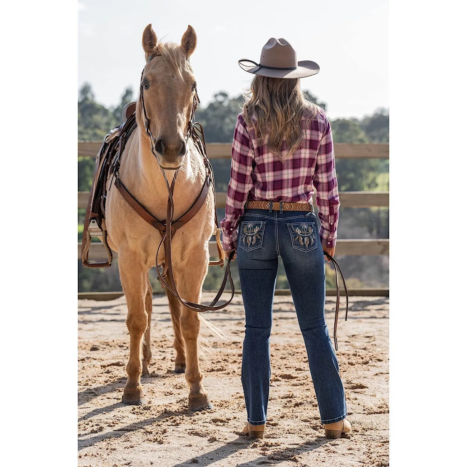 Pure Western Women's Alba Boot Cut Jean 32" Leg Indigo
