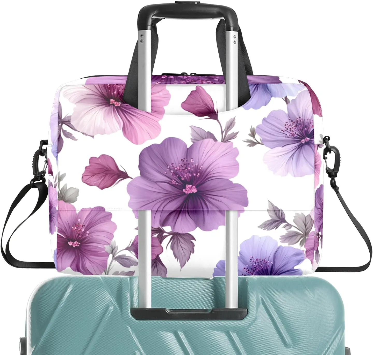Purple and Pink Laptop Bag for 14 15 15.6 Inch, Waterproof Laptop Sleeve Case Computer Cover Carrying Bag Travel Work Briefcase Shoulder Bags