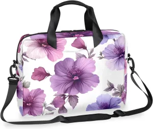Purple and Pink Laptop Bag for 14 15 15.6 Inch, Waterproof Laptop Sleeve Case Computer Cover Carrying Bag Travel Work Briefcase Shoulder Bags