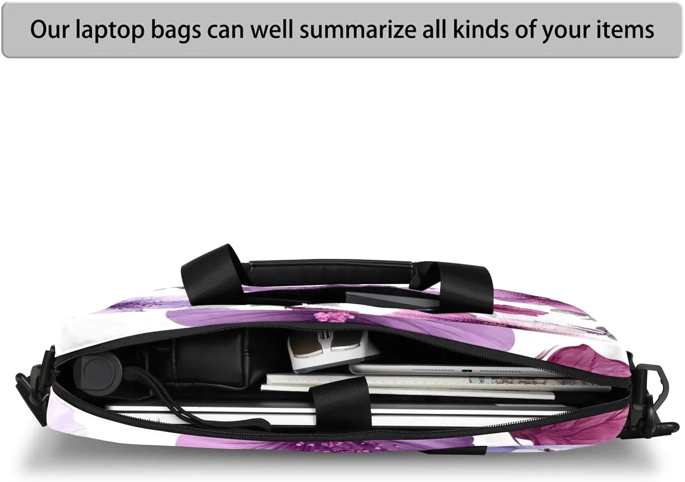 Purple and Pink Laptop Bag for 14 15 15.6 Inch, Waterproof Laptop Sleeve Case Computer Cover Carrying Bag Travel Work Briefcase Shoulder Bags