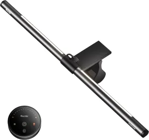 Quntis Monitor Light Bar with Remote, 20.1'' Dual Light Screen Light Bar, Sliding Weighted Clip Fit for All Screens, Adjustable Stepless Dimming, Eye Caring No Glare Gaming Work Desk Lamp, Gray