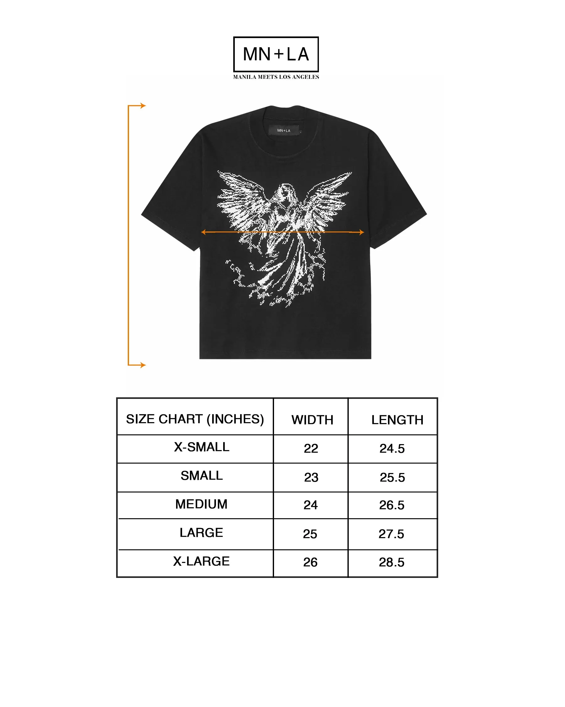 "ARCHANGEL" TEE IN CAVIAR